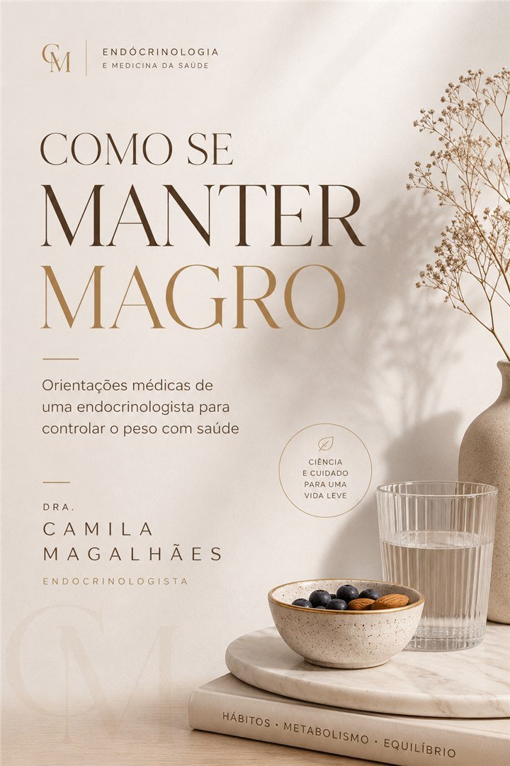 Capa do e-book Como se manter magro, da Dra. Camila Magalhães